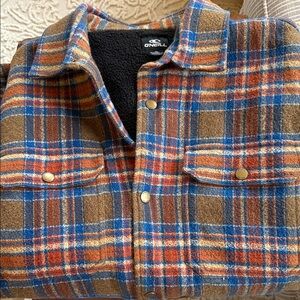 O'Neill Multicolor Plaid Sherpa lined jacket sz XL